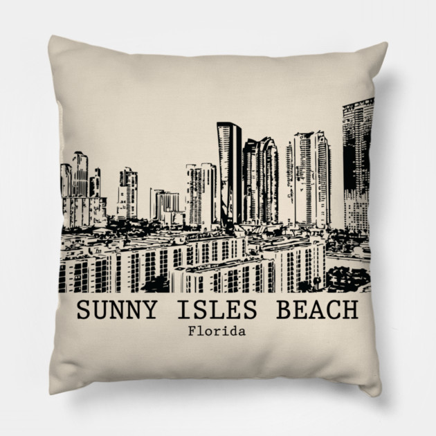 Sunny Isles Beach - Florida Pillow by Lakeric