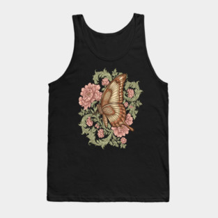 Ornamental Butterfly Botanical Art Tank Top