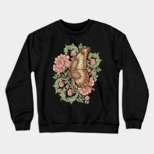 Ornamental Butterfly Botanical Art Crewneck Sweatshirt