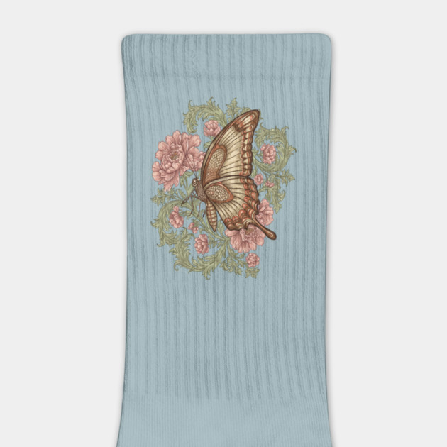 Ornamental Butterfly Botanical Art by BirdsnStuff