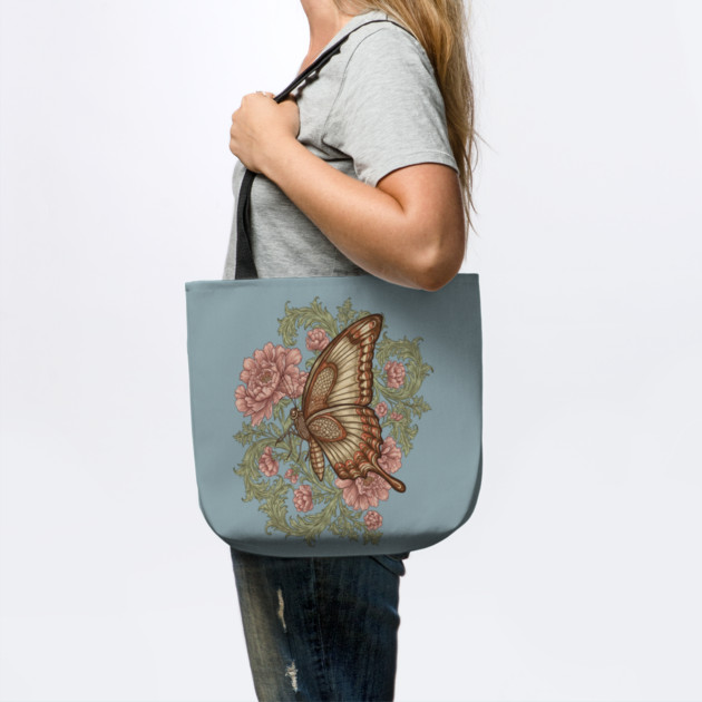 Ornamental Butterfly Botanical Art by BirdsnStuff