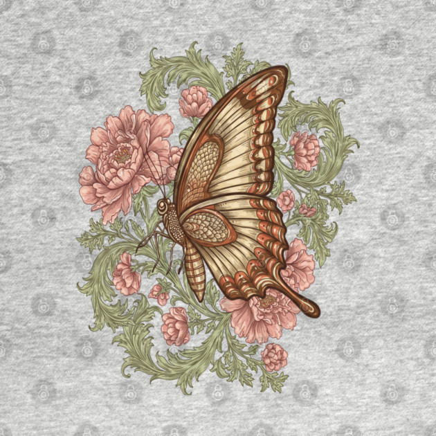 Ornamental Butterfly Botanical Art by BirdsnStuff