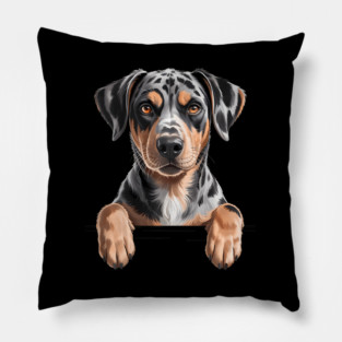 Catahoula Leopard Dog Peeking Pup Pillow