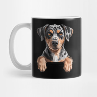 Catahoula Leopard Dog Peeking Pup Mug