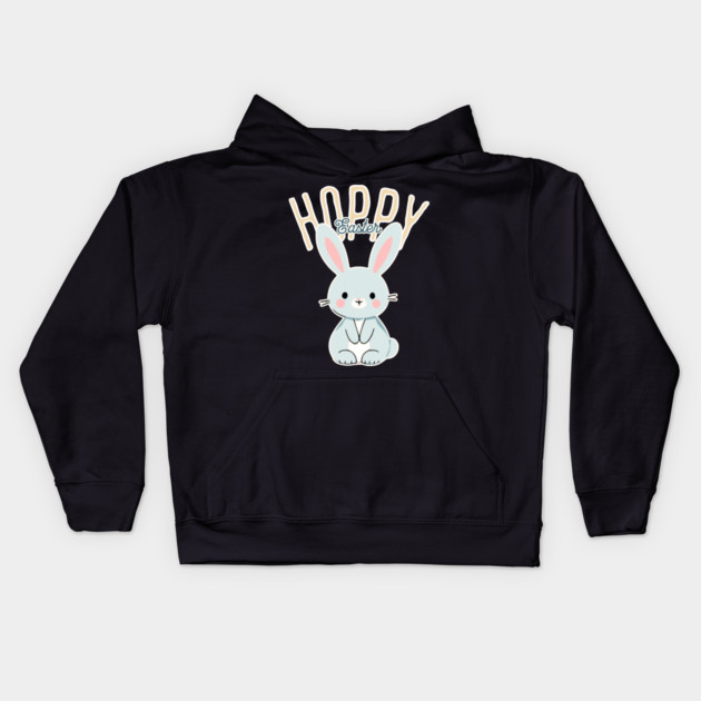Hoppy Easter Bunny Kids Hoodie by TurnEffect