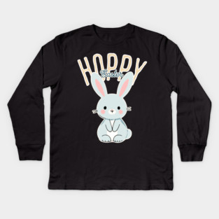 Hoppy Easter Bunny Kids Long Sleeve T-Shirt