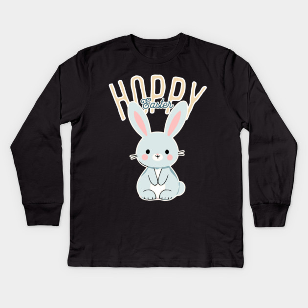 Hoppy Easter Bunny Kids Long Sleeve T-Shirt by TurnEffect