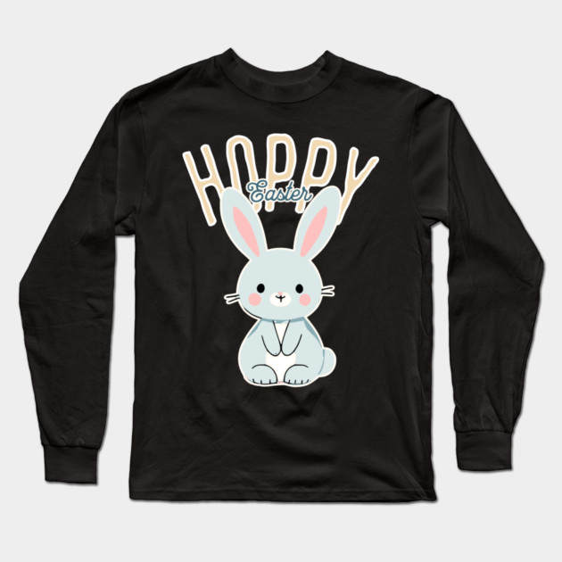Hoppy Easter Bunny Long Sleeve T-Shirt by TurnEffect