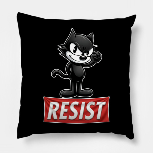 Resist - Felix the cat Pillow by UrbanLifeApparel