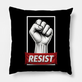 Resist Protest Poster Style Pillow