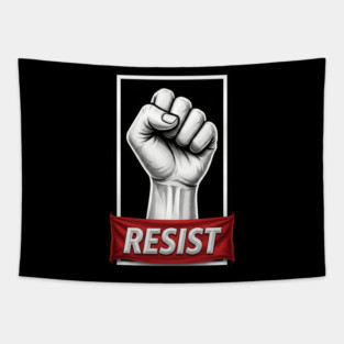 Resist Protest Poster Style Tapestry