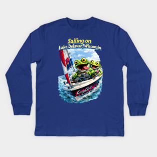 Sailing on Delavan Lake Kids Long Sleeve T-Shirt