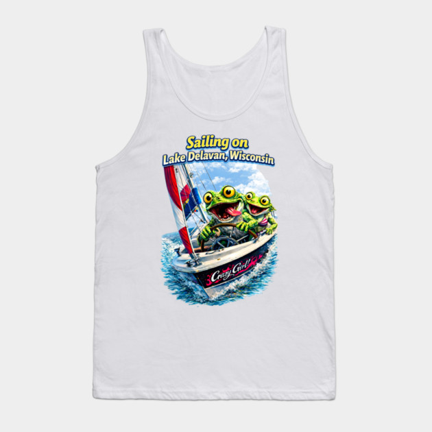 Sailing on Delavan Lake Tank Top by CrazyGirl