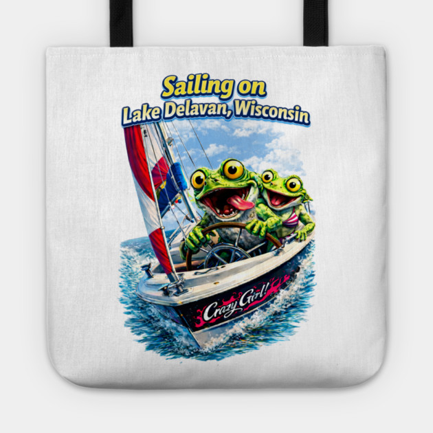 Sailing on Delavan Lake Tote by CrazyGirl