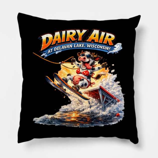 Dairy Air at Delavan Lake, Wisconsin Pillow by CrazyGirl