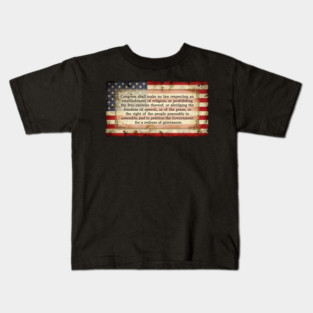 1st Amendment USA Flag Kids T-Shirt