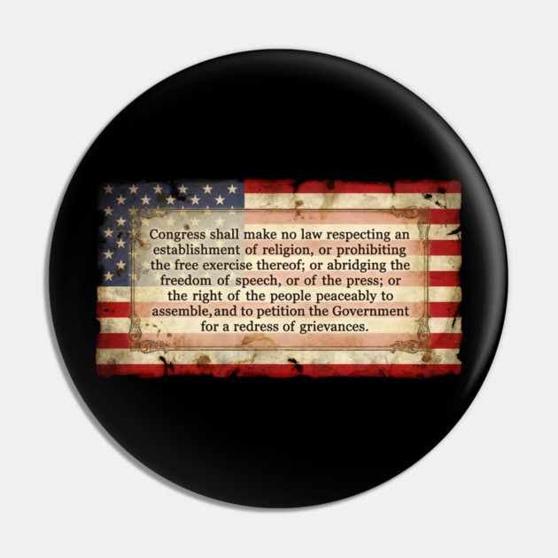 1st Amendment USA Flag Pin by UrbanLifeApparel