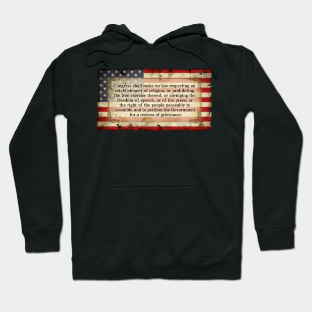 1st Amendment USA Flag Hoodie by UrbanLifeApparel