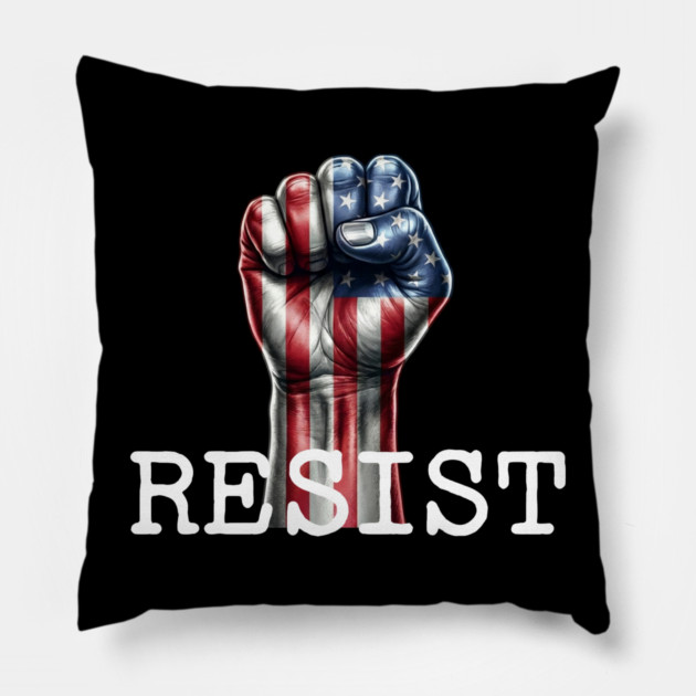 Resist USA Protest Fist Pillow by UrbanLifeApparel