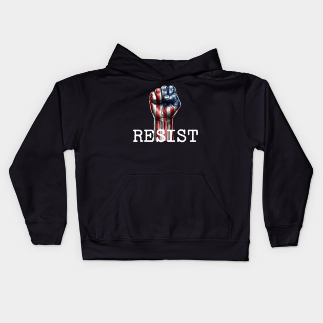 Resist USA Protest Fist Kids Hoodie by UrbanLifeApparel