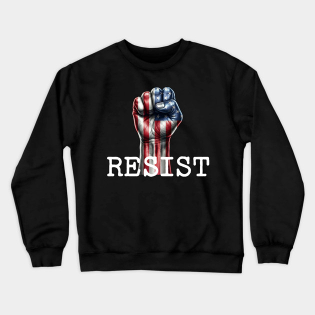 Resist USA Protest Fist Crewneck Sweatshirt by UrbanLifeApparel