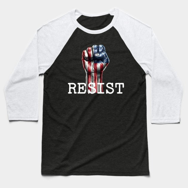 Resist USA Protest Fist Baseball T-Shirt by UrbanLifeApparel
