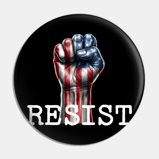 Resist USA Protest Fist Pin by UrbanLifeApparel