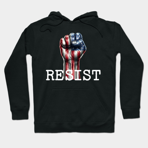 Resist USA Protest Fist Hoodie by UrbanLifeApparel