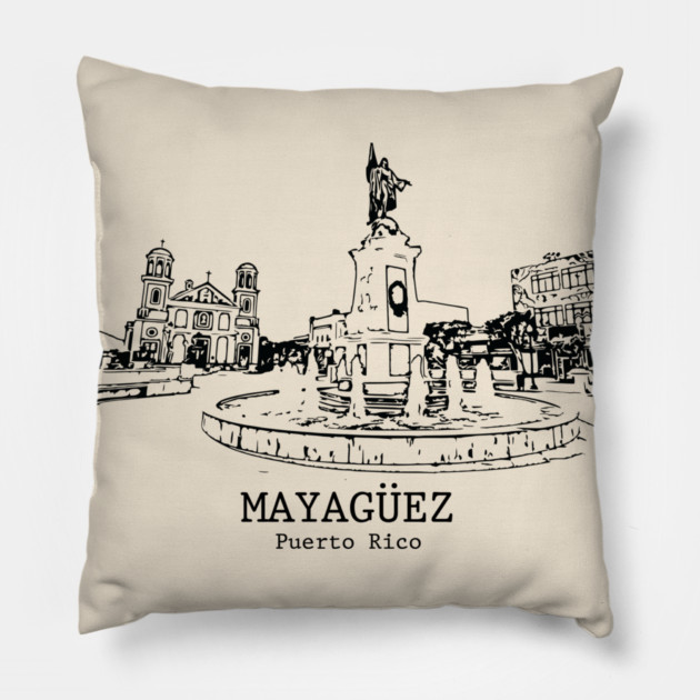 Mayagüez - Puerto Rico Pillow by Lakeric