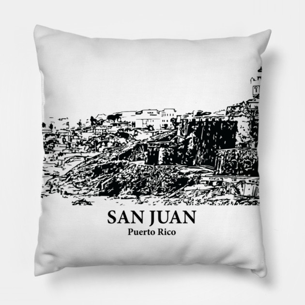 San Juan - Puerto Rico Pillow by Lakeric