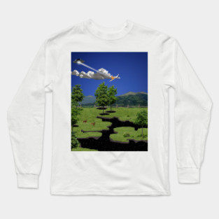 Attack From The Space Fabric Rip Long Sleeve T-Shirt