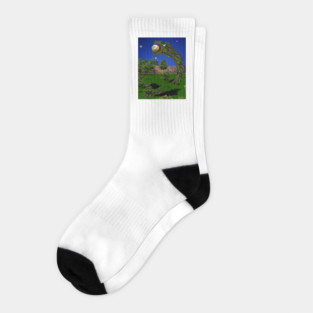 Planet Eating Worm Dragon Socks