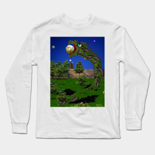 Planet Eating Worm Dragon Long Sleeve T-Shirt