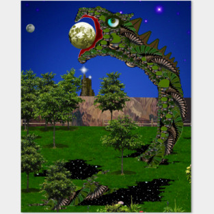 Planet Eating Worm Dragon Posters and Art