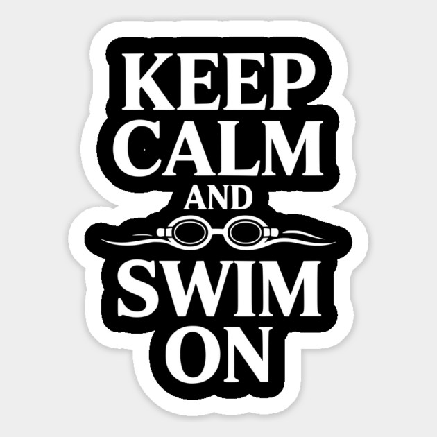 Keep Calm and Swim On Magnet by Frank Ring