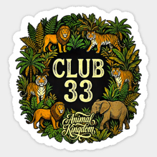 Animal Kingdom Club 33 Orlando Florida Exclusive Print Sticker