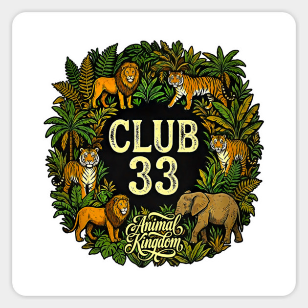 Animal Kingdom Club 33 Orlando Florida Exclusive Print Magnet by Joaddo