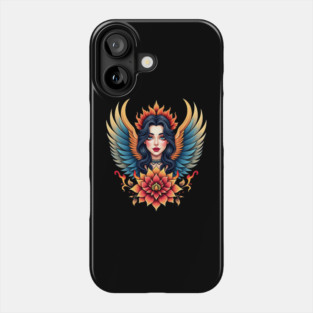 Traditional Winged Woman Tattoo Art Phone Case