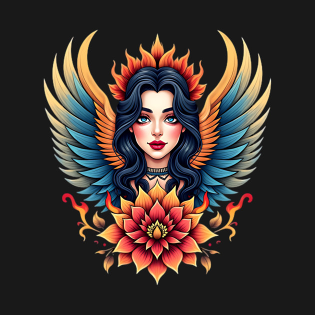 Traditional Winged Woman Tattoo Art by animegirlnft
