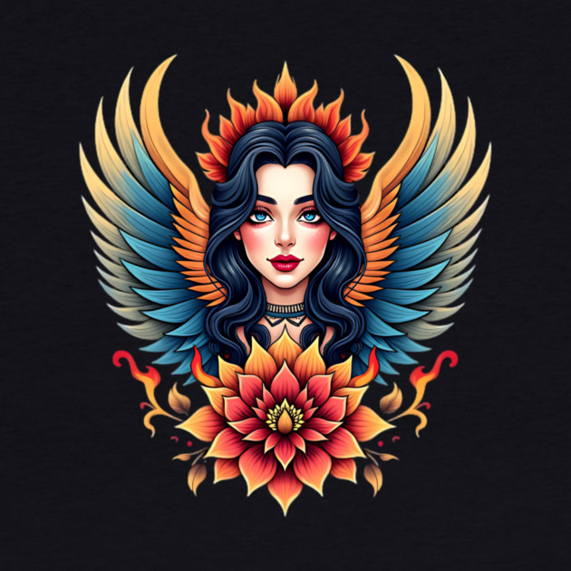 Traditional Winged Woman Tattoo Art by animegirlnft