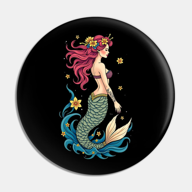 Neo Traditional Mermaid Tattoo Design Pin by animegirlnft