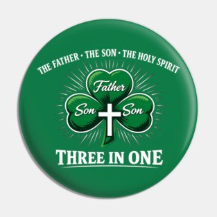 Three in One Trinity Clover – Christian St. Patrick’s Day Shirt Pin