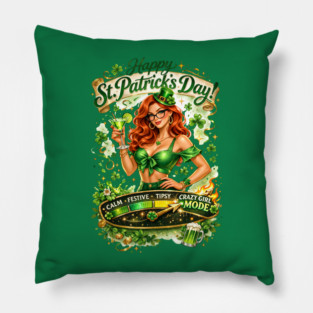 Irish Crazy Girl Pillow