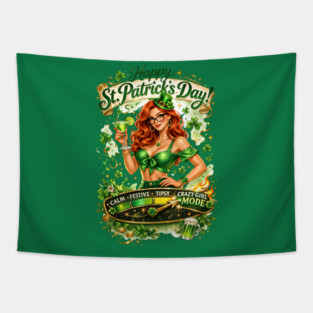Irish Crazy Girl Tapestry