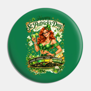 Irish Crazy Girl Pin