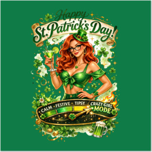 Irish Crazy Girl Posters and Art