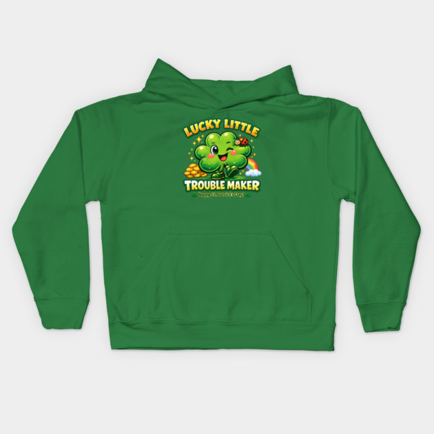 Lucky Little Trouble Maker Kids Hoodie by CrazyGirl