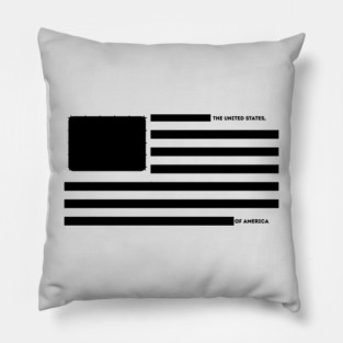 Censored US Flag Redacted Bars Pillow