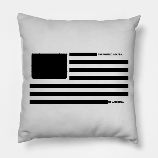 Censored US Flag Redacted Bars Pillow by The WYLD Tribe