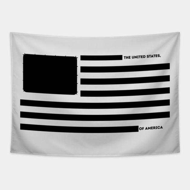 Censored US Flag Redacted Bars Tapestry by The WYLD Tribe